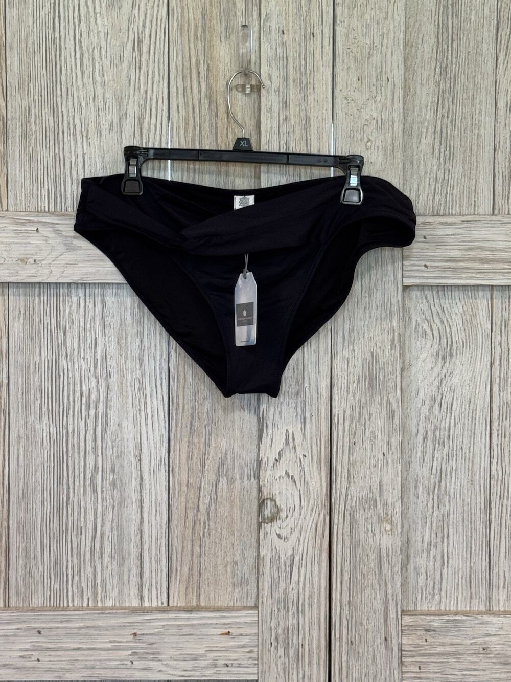Everyday Sunday BLACK High Rise Bikini Swim Bottom Size 14 Model EsdL0015b
